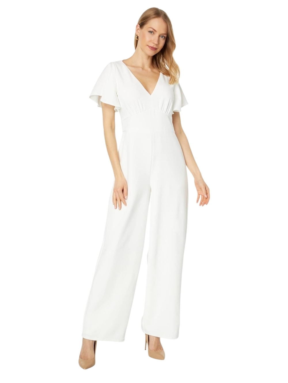 Maggy London Woman | Kennedy Ivory Jumpsuit 14W (1X)